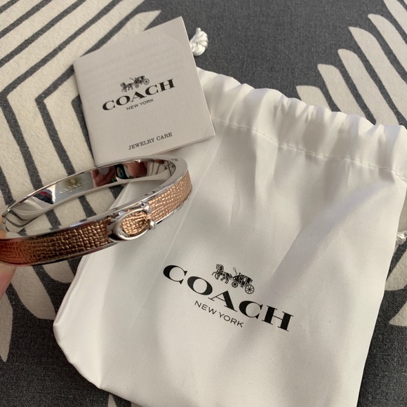 Coach Leather Rose Gold Bangle - Picture 6 of 8